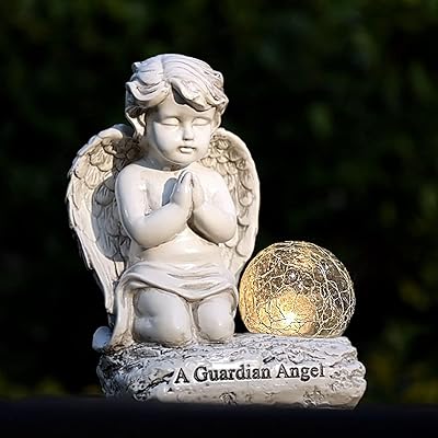 foreby angel decor 祈祷小天使雕像花园装饰,天使花园小雕像户外装饰
